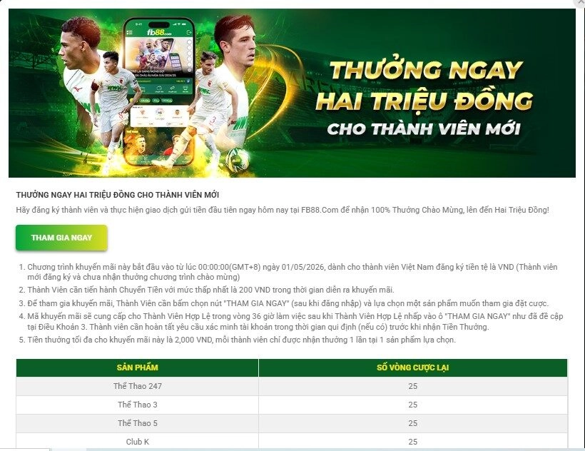 Thưởng ngay 2000K cho thành viên mới